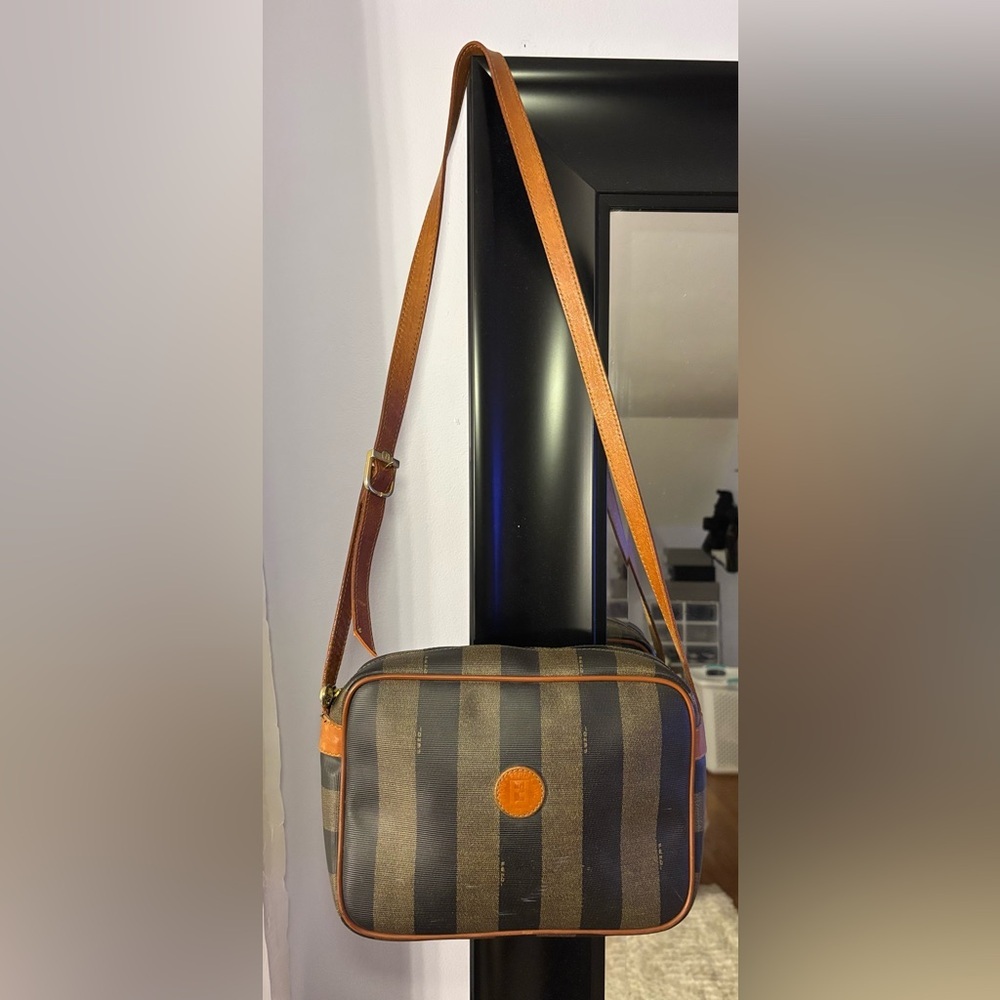 Fendi Vintage Pequin Crossbody Bag